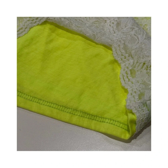 MILLAU NEON YELLOW WHITE LACE SMALL MINI SKIRT​ NWT - Picture 4 of 11